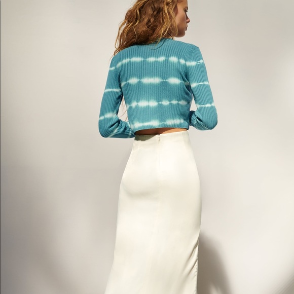 Zara blue/ green tie-dye knit cardigan NWT - Picture 2 of 8